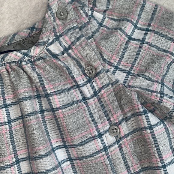 GAP Baby Pink & Gray Plaid Dress 3-6M EUC - Picture 7 of 13